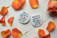 Custom Badges, Magnets, Keyrings or Mirrors for Weddings or Hen Do - Floral