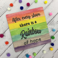 Wooden Square Plaque - Rainbow of Hope