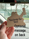 Wooden photo car hanger, personalised hanging car ornament