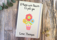 Personalised Lined Notepad - Mums Flowers