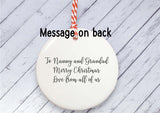 Ceramic Circle Decoration - Gonk with wreath family personalised