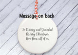 Ceramic Circle Decoration - Baby's first Xmas deer personalised