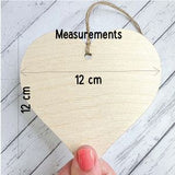 Wooden Heart Ornament - Happy Valentines Day Stars