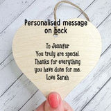 Wooden Heart Ornament - Happy Mothers Day Love Bump Floral