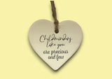 Ceramic Hanging Heart - Childminders like you are precious and few