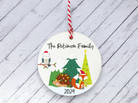 Ceramic Circle Decoration - family personalised festive friends