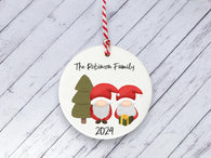 Ceramic Circle Decoration - Santa gonk personalised family
