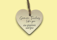 Ceramic Hanging Heart - German Teachers like you are precious and few