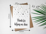Plantable Seed Card - Thanks for helping me Shine