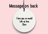 Valentines Day new Home Gift Personalised Ceramic circle