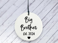 Pregnancy Reveal Gift for Big Brother - Ceramic circle