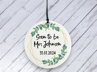 Engagement gift - Soon to be Mrs Personalised Ceramic circle