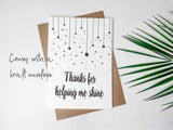 Plantable Seed Card - Thanks for helping me Shine