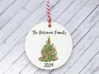 Ceramic Circle Decoration - Family personalised tree