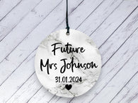 Engagement gift -  Future Mrs Marble Personalised Ceramic circle