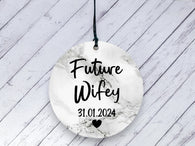 Engagement gift -  Future Wifey Marble Personalised Ceramic circle