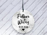 Engagement gift -  Future Wifey Marble Personalised Ceramic circle
