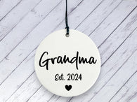 Pregnancy Reveal Gift for Grandma - Ceramic circle