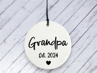 Pregnancy Reveal Gift for Grandpa - Ceramic circle