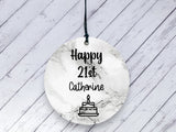 21st Birthday Gift - Marble Ceramic circle