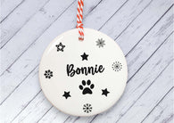 Ceramic Circle Decoration - Monochrome pet personalised