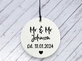 Engagement gift - Mr & Mr Personalised Ceramic circle