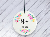 Mother's Day Gift  - Mum Floral Ceramic circle
