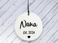 Pregnancy Reveal Gift for Nana - Ceramic circle