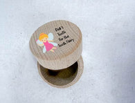 Tooth Fairy Wooden Circle Tin Pink Tooth Fairy