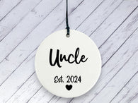 Pregnancy Reveal Gift for Uncle - Ceramic circle