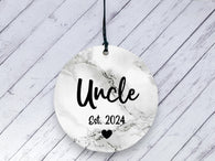 Pregnancy Reveal Gift for Uncle - Marble Ceramic circle