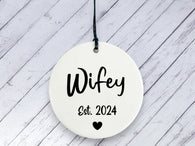 Anniversary Gift for Wifey - Personalised Ceramic circle