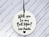 Best Man Proposal Gift - Personalised Ceramic circle