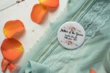 Custom Badges, Magnets, Keyrings or Mirrors for Hen Do - Floral Arrow
