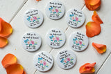 Custom Badges, Magnets, Keyrings or Mirrors for Weddings or Hen Do - Floral