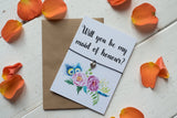 Wish Bracelet, Badge, Mirror or Keyring - Will you be my Maid of Honour? Floral