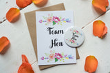 Wish Bracelet, Badge, Magnet or Keyring - Team Hen - Floral Arrow
