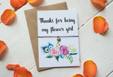 Wish Bracelet, Badge, Magnet or Keyring - Thanks for being my Flower Girl - floral.