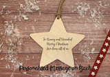 Wooden Colour In Doodle Star Ornament or magnet - Merry Xmas to the best Babysitter