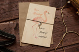 Printed Wooden Wish Bracelet Flamingo