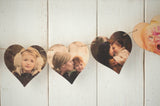 Printed Wooden Photo Heart Bunting