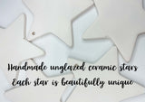 Ceramic Hanging Star Decoration Baby's first xmas unicorn