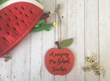 Wooden Hanging Apple - Amazing Pre-School Teacher