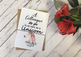 A6 postcard print - A Colleague like you is as rare as a Unicorn