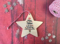 Wooden Star Ornament - Merry Christmas to an Amazing Childminder
