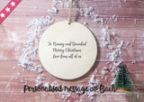 Wooden Circle Decoration - Rememberance Robin Personalised - Light Wood