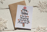 Christmas Tree Teaching Assistant A6 Postcard