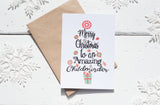 Christmas Tree Childminder A6 Postcard