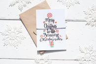 Christmas Tree Childminder A6 Postcard