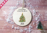 Wooden Circle Decoration - first xmas as mr & mrs tree